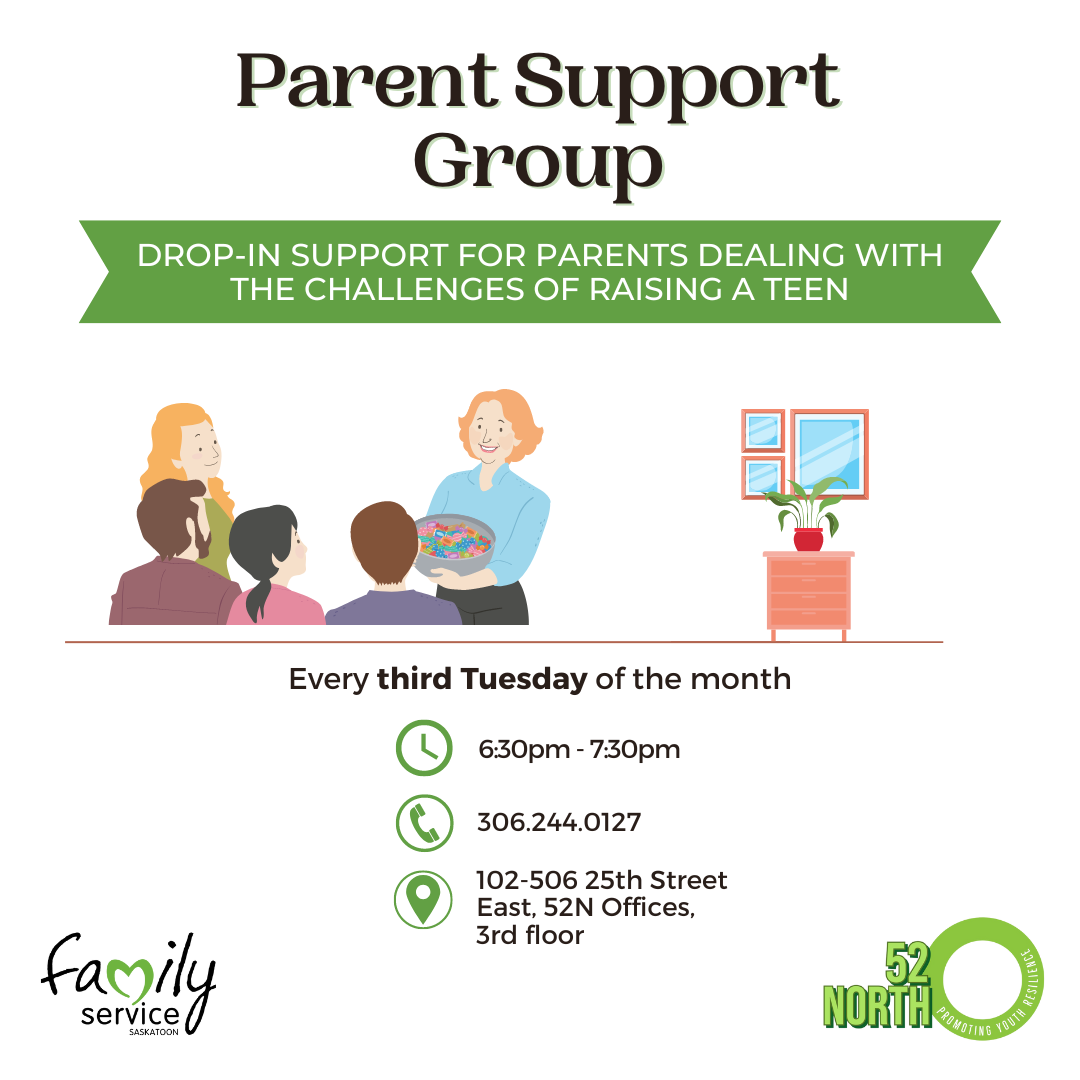 Parents of Teens Drop-in Support Group poster